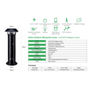 Pittar Solar Mosquito Killer <b>Lamp</b> Outdoor Garden Pest <b>Control</b> Rechargeable UV Light Trap With App <b>Remote</b> <b>Control</b> - Product Image 2