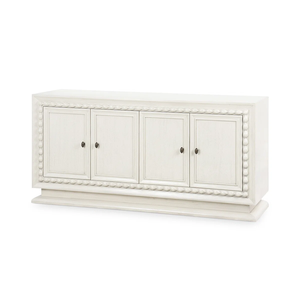 <span class=keywords><strong>Buffet</strong></span> en bois blanc vintage de luxe, armoire à 4 portes avec bordure perlée pour salon, personnalisable - Product Image 2