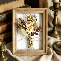 Mini fleurs séchées écologiques 2026 de 12 cm, longue durée, duveteuses, pour bricolage, roses et herbe de la pampa naturelles, cadeau de mariage