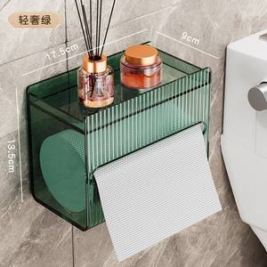 Support mural transparent en acrylique pour papier toilette, sans perçage, moderne, pour la maison, vente en gros - Product Image 4