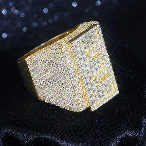 カスタムデザインあなた自身のチャンピオンリングバスダウンモサナイトダイヤモンド925スターリングシルバーヒップホップモアッサナイトリング男性用 - Product Image 2