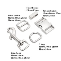 Boucles de sécurité pour chien en métal de luxe professionnelles de 25 mm, robustes, à dégagement rapide, à double clip, anneaux en D, boucles à dégagement latéral pour colliers de chien