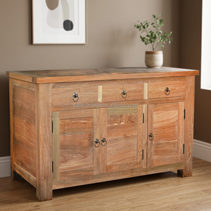 Sideboard ROTTERDAM with 3 Doors Reclaimed Teak Wood Furniture - Product Image 2