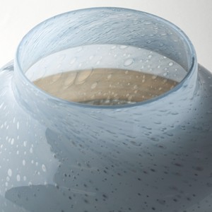 Vaso in ceramica e porcellana HMS 9 \ "in decorazione per tavola in vetro con semi blu e marrone - Product Image 3