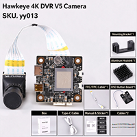 Caméra de course FPV Hawkeye V5 4K avec enregistrement embarqué, conception divisée, faible latence, retour FPV, large plage de tension 6-24V pour drones RC