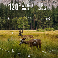 Caméra de chasse 48MP 4K avec Wi-Fi, contrôle par application, fonction Time Lapse, vision nocturne infrarouge sans fil pour extérieur