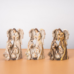 Ensemble de figurines de crèche de Noël en forme d'arbre, 5-5,9 pouces, finition mate, décoration de salon - Product Image 4