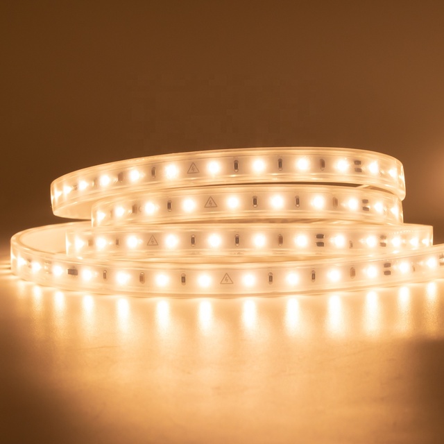 High Voltage 220v Led Strip Light Ac110 230v Smd2835 60leds 120leds IP66 67 Waterproof Strip Light 50m 100m Roll