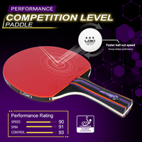 Raquette de tennis de table Loki OEM 3 étoiles, qualité peuplier noir, pour améliorer les compétences de contrôle des débutants