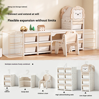 Mueble de Almacenamiento con Forma de León, Organizador Modular de Juguetes para Niños, Escritorio de Estudio Expandible, Armario Infantil, Organizador de Juguetes