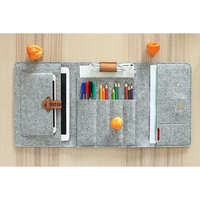 Housse multi-poches en feutre, étui de voyage quotidien pour ordinateur portable, coussin de bureau, trousse à crayons