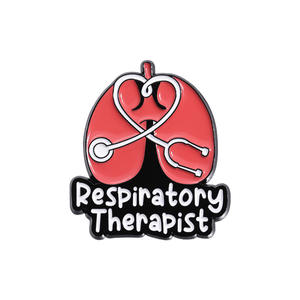 Broche Médico da Série Órgão, em Metal, com Tema Pulmônio e Respiração, com Impressão de Corte e Vinco, em Formato de Flor do Tórax, com Agulha e Técnica de Fundição, para Colar - Product Image 4