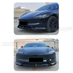 Diffuseur de pare-chocs avant noir brillant pour Tesla Model 3 2023+ - Pièce de modification et protection de pare-chocs - Product Image 5