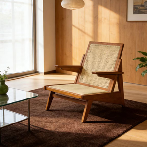 Fauteuil de salon en <span class=keywords><strong>rotin</strong></span> en bois massif de style nordique moderne, meubles de maison, balcon, fauteuil inclinable à accoudoir unique, fauteuil de détente - Product Image 2