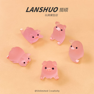 Pendentif en résine Lanshuo cochon rose miniature 3D pour la fabrication de colliers - Product Image 4