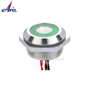 Chaflán de cabeza redonda botón 2A momentáneo en restablecer eléctrico IP68 impermeable Metal Piezo interruptor con LED - Product Image 3