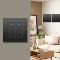 Enchufe de Pared Negro UK 13A con Puerto USB Tipo C de Carga Rápida de 18W, Tomacorriente de Pared con Cargador USB, Interruptor con Enchufe