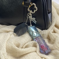 Nouvelle mode, luxe léger, porte-rouge à lèvres portable en métal avec miroir, breloque de sac, porte-clés