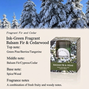 Vela Aromática con Aroma a <span class=keywords><strong>Abeto</strong></span> y Cedro, Aroma Amaderado de Bosque Salvaje, Cera de Soja Natural, Vela de Regalo para las Fiestas - Product Image 1