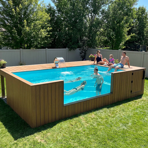Fiberglass Prefabricated Container Above Ground Swimming <b>Pool</b> UV Resistant Heavy Duty Outdoor Family Backyard Garden <b>Pool</b> - Product Image 1