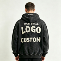 Sweat-shirt à capuche zippé vintage délavé, style streetwear, logo personnalisé, sweats à capuche pour hommes