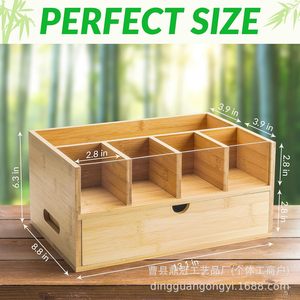 Coffee Capsule Storage <b>Box</b> Wooden Rectangle With Partitions For Desktop Coffee <b>Tea</b> Bag Organizer - Product Image 3