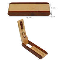 Boîte à stylos en bois promotionnelle avec logo gravé, impression, anti-rayures, antichoc, encre noire/bleue, largeur d'écriture 0,35 mm