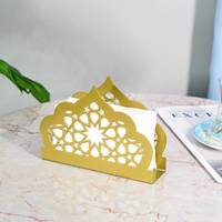 Décorations du Ramadan Motif de mosquée islamique Porte-serviettes - Ornement de table en métal pour la fête du Ramadan Kareem Iftar