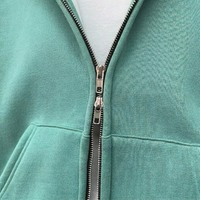 Sudadera con capucha unisex personalizada de 360 g/m² con doble cremallera, estilo boxy, gruesa, de algodón para hombre, corta, oversize, lisa, con cremallera.