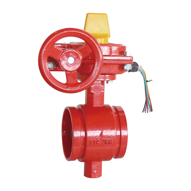 UL/FM Approved Ductile Iron Valves Grooved Butterfly Valve Tamper Switch for Fire Fighting