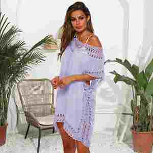 เสื้อเบลาส์กระโปรงชายหาดคอวีพร้อมตะขอกลวงระบายอากาศพิมพ์ลายโพลีเอสเตอร์100% - Product Image 5