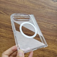 Coque de téléphone magnétique transparente en PC et TPU antichoc pour iPhone 18 Fold avec protection de la charnière