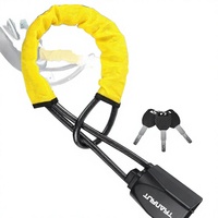HONGSEEN Verrou de ceinture de sécurité portable en métal et antivol de volant, accessoires de sécurité antivol universels pour voiture, 17 pouces, 3 clés