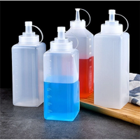 Bouteille de sauce à presser personnalisée avec logo, grande capacité, distributeur de condiments en plastique, bouteille rechargeable pour restaurant, café, barbecue