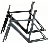 Kit Cadre Vélo Fixie SEABOARD FA03 en Aluminium Aérodynamique avec Fourche et Tige de Selle
