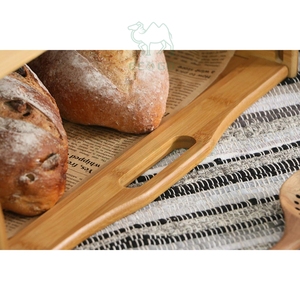 Caja de almacenamiento de pan de bambú natural Caja de pan de bambú personalizada de fábrica Caja de pan francés de alta calidad - Product Image 4