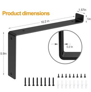 Mensole staffe per vendita da te Custom gancio L supporto in ghisa montate a muro pesanti in metallo galleggiante in acciaio mensola - Product Image 3