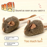 Jouet à Induction Intelligent et Sonore pour Chat, Simulation Écologique de Souris en Peluche, Interactif, Auto-Salut, Bâton pour Chats Sales, Animaux de Compagnie