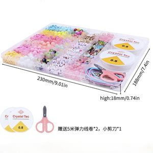 Kit de joyería con cuentas Crystal Tec de 0.8 mm, set para hacer pulseras DIY, juguetes artesanales para niños - Product Image 3