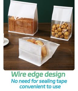 Usine En Gros Brun <span class=keywords><strong>Kraft</strong></span> Papier Recyclable Pain Boulangerie Sandwich Sacs Transparent Fenêtre Stand Auto-Adhésif Joint Revêtement Mat - Product Image 2