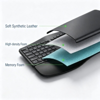 Ergonomic Split Curve 104-Key Keyboard, 2.4G Wireless/Wired, Optional Backlit, Comfortable Wrist Position for Gaming Office