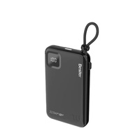 Banque d'alimentation à affichage numérique, charge rapide, Mini banque d'alimentation à chargeur Mobile 10000mAh avec câbles de données intégrés