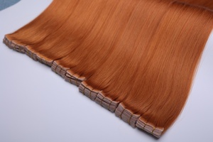 Extensions per capelli con nastro adesivo rosso <span class=keywords><strong>rame</strong></span> ginger, all'ingrosso dalla fabbrica, 100% capelli umani vergini Remy cinesi, con nastro adesivo Skin Weft - Product Image 2