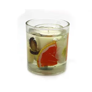 סיטונאי ג 'ל נרות ריחני זכוכית צנצנות עם שעוות ריבה וקישוטים צמח פרח ג' לי ג 'ל נר ריחני