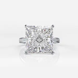 925スターリングファッション女性カスタマイズデザインクイーンダイヤモンドドリルビット婚約モアッサナイトダイヤモンドリング