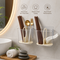 Support mural portable en plastique de qualité supérieure pour baguettes, avec système de drainage, pour cuisine et maison