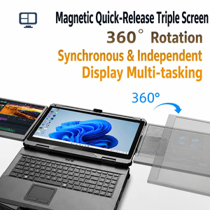 Ordinateur portable robuste à triple écran Intel Core i9-13900HK RTX 3070 16 Go 512 Go SSD IP65, nouvelle station de travail mobile industrielle - Product Image 1