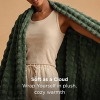 Luxuriöse Weiche Gemütliche Bubble-Fleece-Decke für Couch GentleSoft Grüne Wurfdecke für Sofa Schlafzimmer Olivgrün King Size