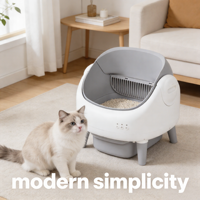 Bac à litière pour chat à design ouvert, autonettoyant, facile à nettoyer, écologique, anti-odeurs, capacité 10,5 L, contrôle Wi-Fi via l'application Tuya, double capteur