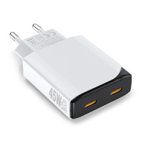 Chargeur mural ultra-fin PD 45W à double port, charge rapide, prise EU, PPS QC3.0, type C, pour smartphones